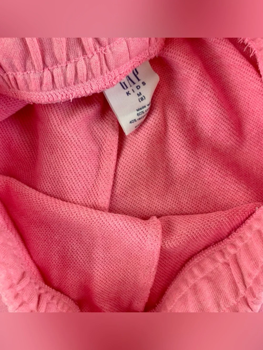 Lot of 2 Gap girl's Cotton Drawstring sweat Shorts - Pink & Green size M(8)